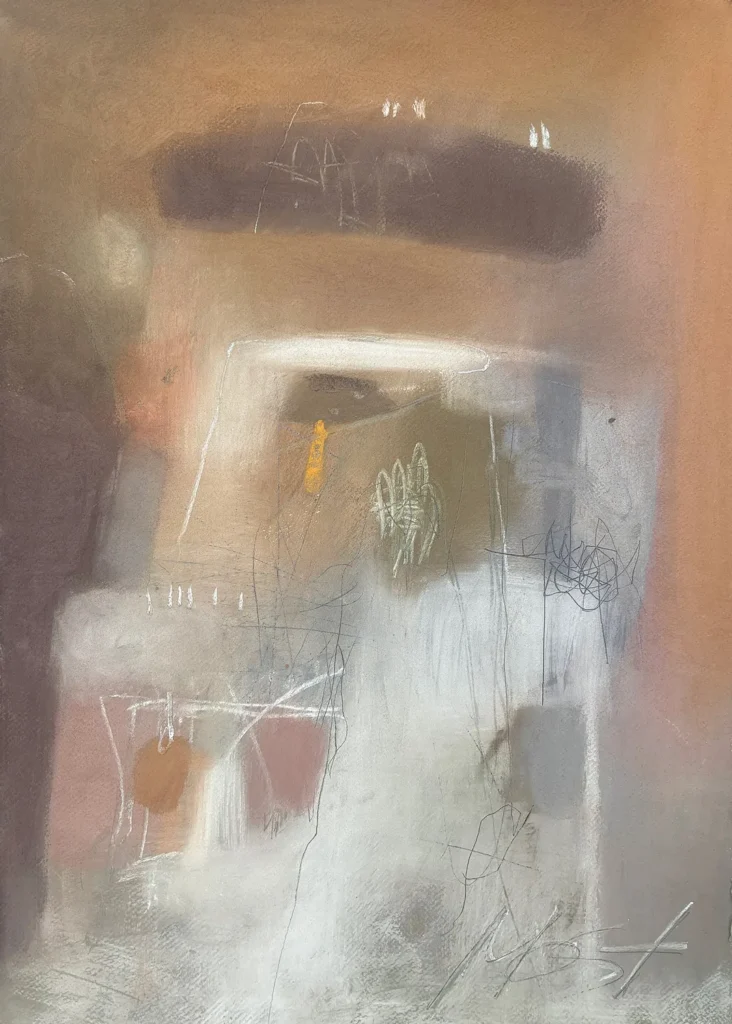 A29, Numinosum, 2026. Soft pastel on paper, 70 × 50 cm.