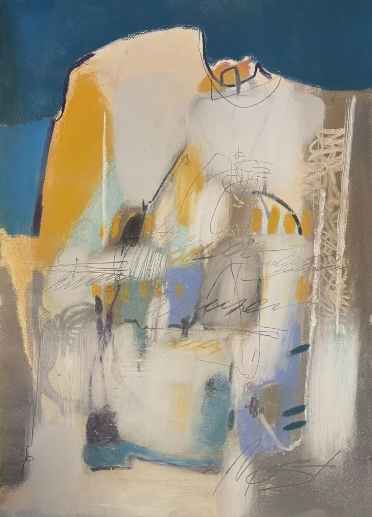 M19, Numinosum, 2026. Soft pastel on paper, 70 × 50 cm.