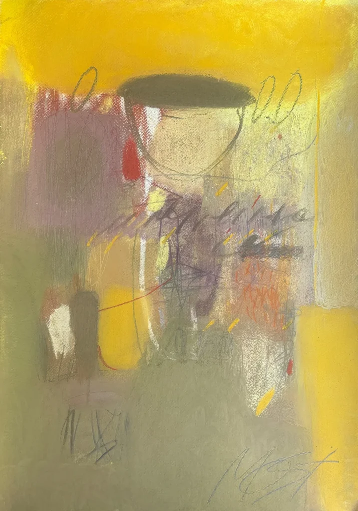 M28, Numinosum, 2026. Soft pastel on paper, 70 × 50 cm.