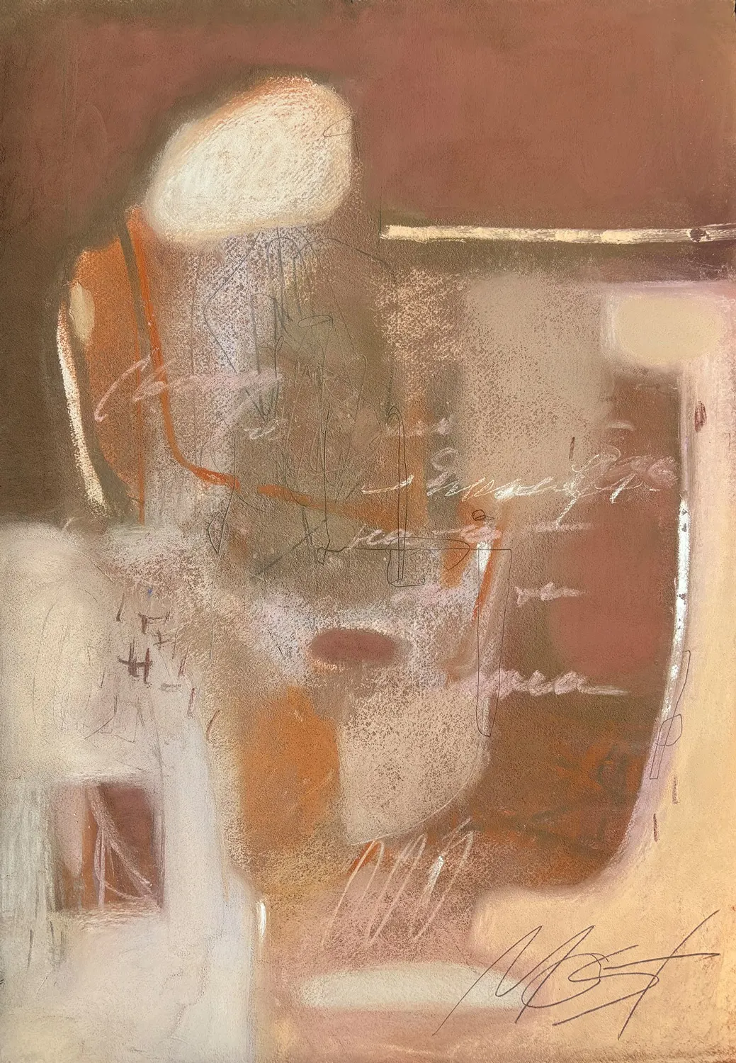 M25, Numinosum, 2026. Soft pastel on paper, 70 × 50 cm.